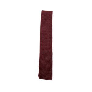 Vintage Pedigree Burgundy Knitted Mens Skinny Textured Tie